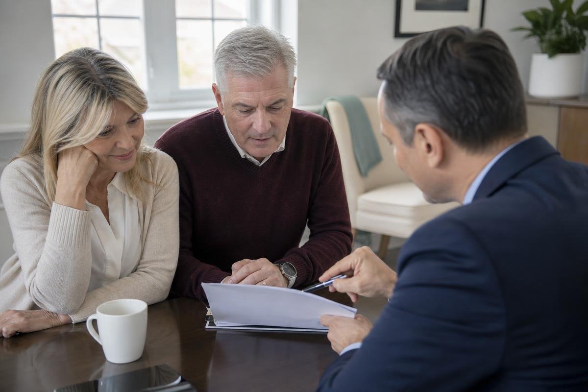 Alexandria estate planning attorney meeting with clients to review their plan