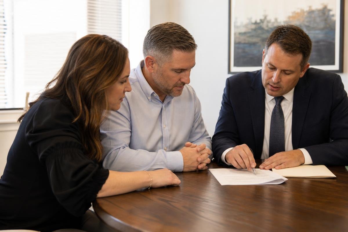 Attorney drafting a postnuptial agreement for a couple in Alexandria, VA