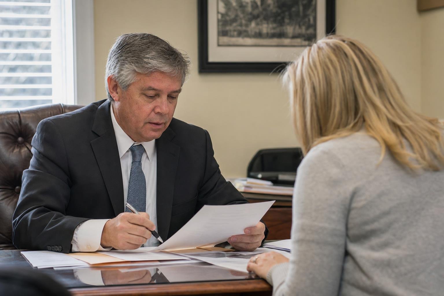 Alexandria attorney explaining uncontested divorce Virginia options to a client